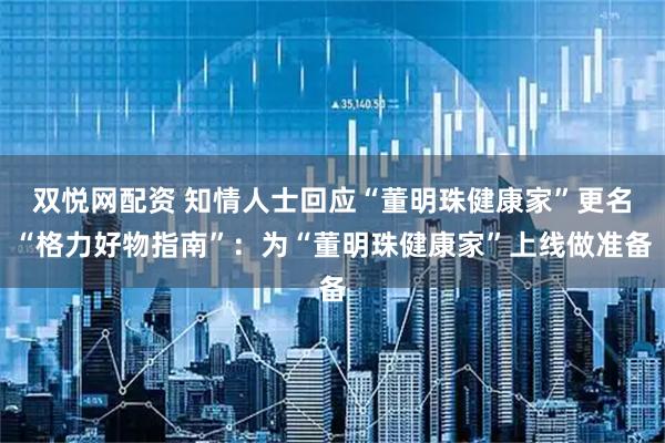 双悦网配资 知情人士回应“董明珠健康家”更名“格力好物指南”：为“董明珠健康家”上线做准备