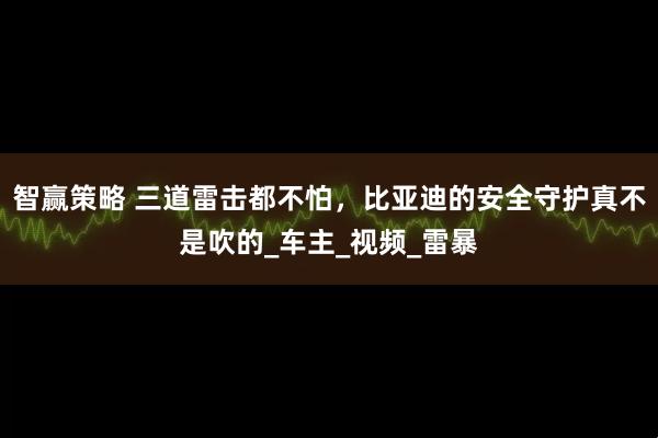 智赢策略 三道雷击都不怕，比亚迪的安全守护真不是吹的_车主_视频_雷暴